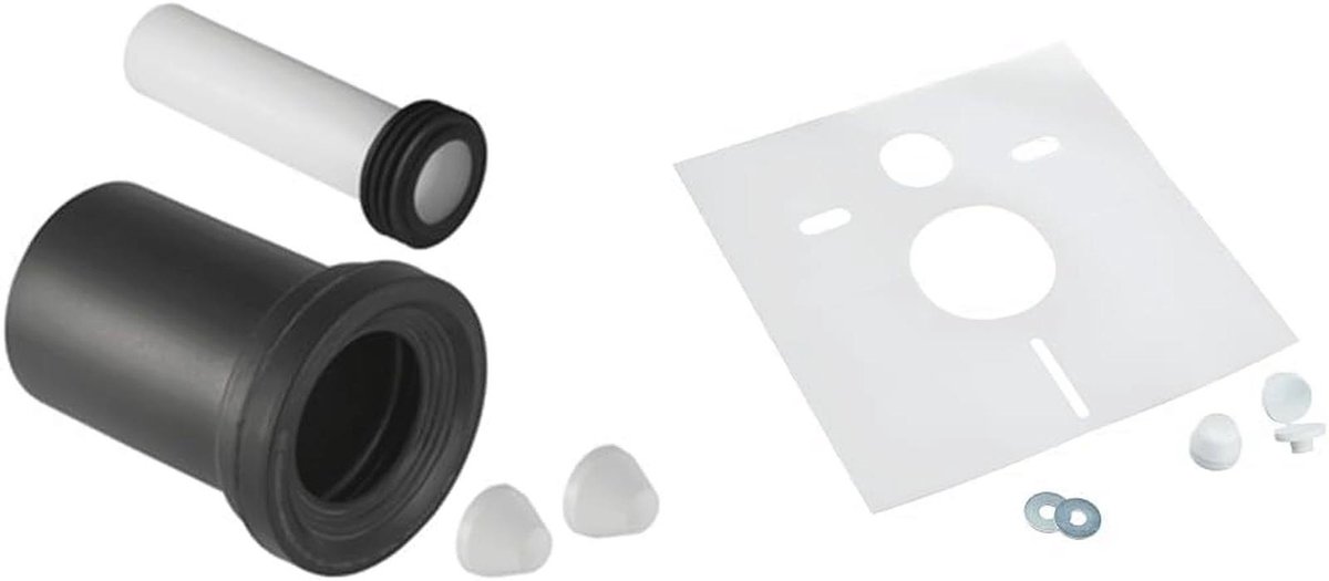 Aansluitset voor Wandtoilet met Geluidsisolatie - D90/110, 180 mm, Wit