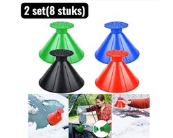 2 set(8 stuks) - Sneeuwschuivers - Sneeuwschuiver - Multifunctionele Auto Sneeuwschraper - IJskrabber met Olie Trechter - Sneeuwschraper auto - Ruiten en Carrosserie Sneeuwruimer - Gemengde kleuren