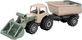 Plasto Tractor met Voorlader en Aanhanger Zandkleur 57 cm - Speelgoedvoertuig - Complete Set - Special Edition Zachte Neutrale Kleuren - BPA-vrij - Gemaakt in Finland - Vanaf 1 Jaar