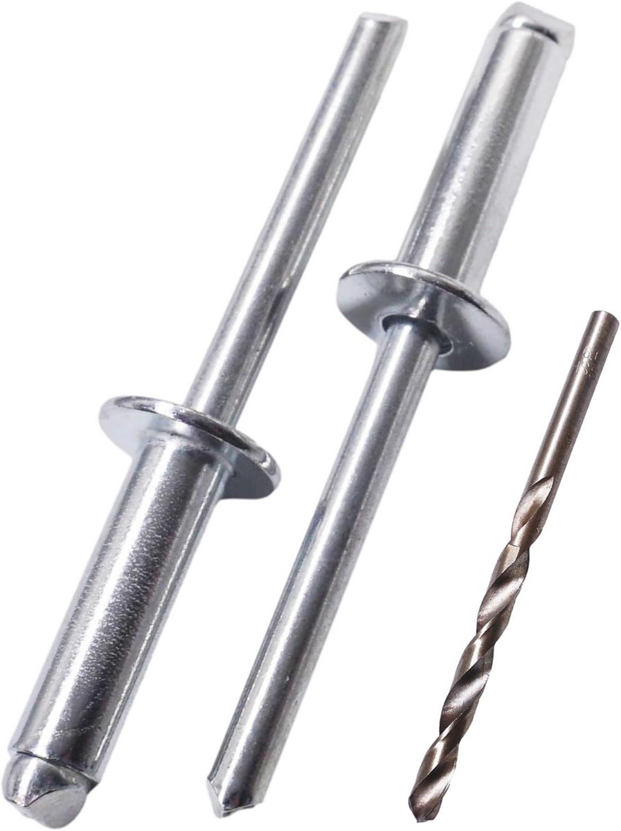 Verzinkte Stalen Blindklinknagels 6,0 x 20 mm - 200 Stuks Inclusief Boor