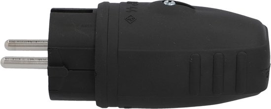 Geaarde Schuko-stekker 250V/16A met Knikbescherming en IP44