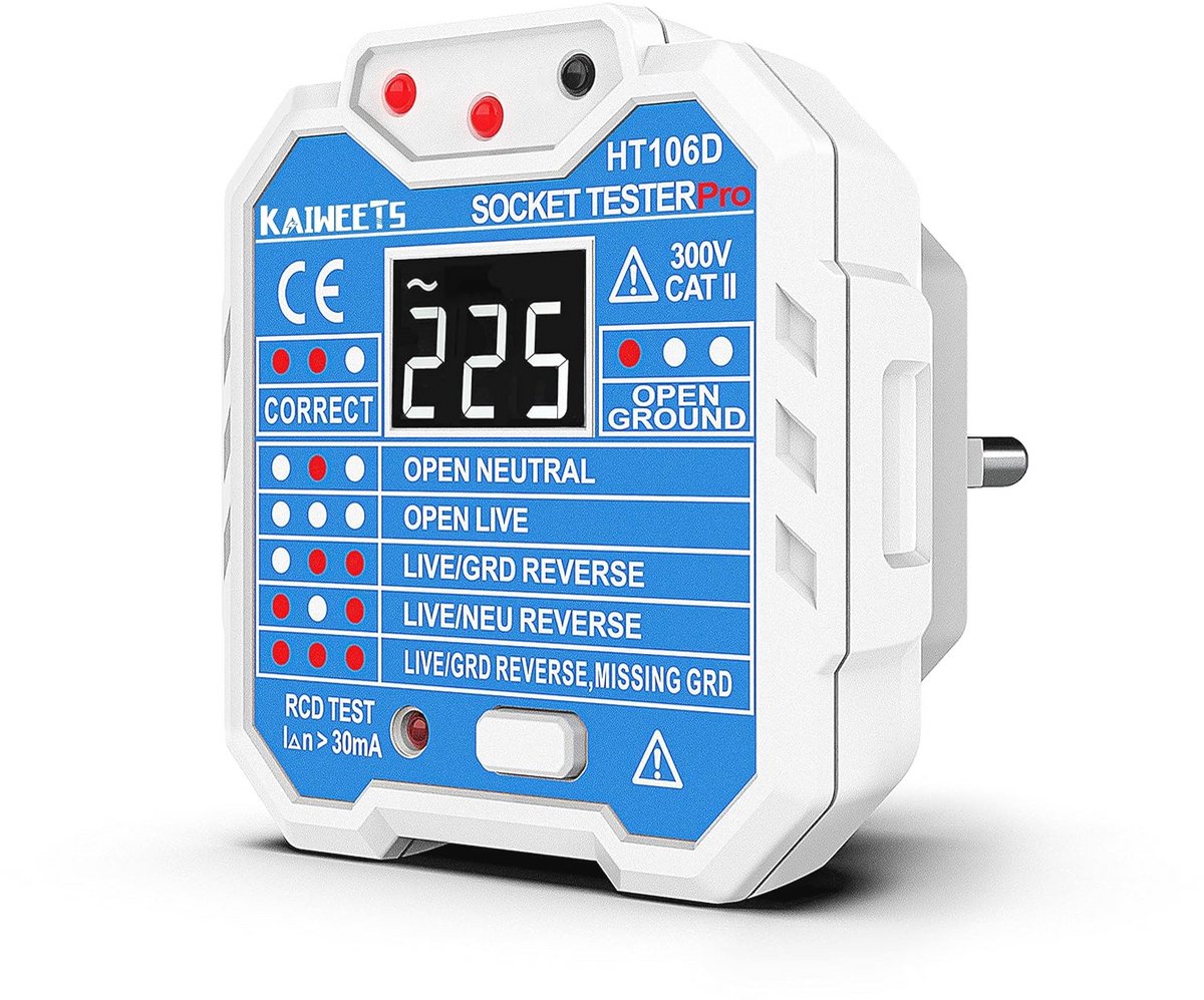 Stekkertester met indicatielampje en spanningsmeetfunctie voor veilig gebruik