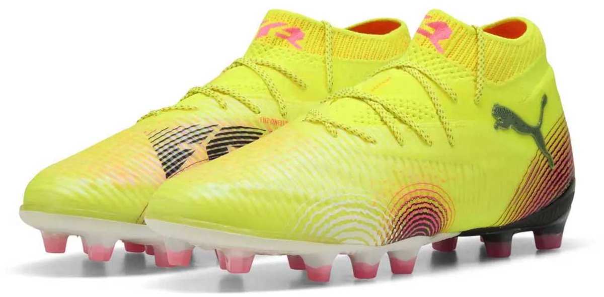 Puma Future 8 Ultimate Ag dames voetbalschoenen in felgeel, maat EU 38 1/2, met nauwsluitende pasvorm en FLEXGILITY-buiten...