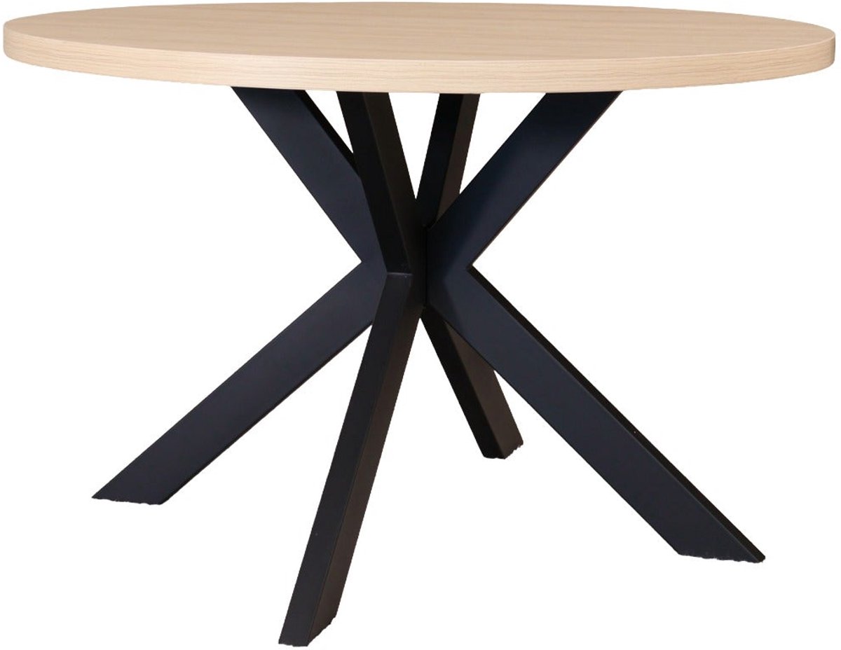 Lizzely Garden & Living Eettafel rond melamine 120cm Sanne lichtbruin ronde tafel