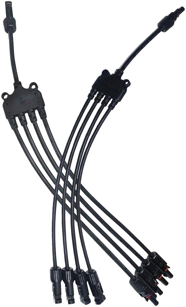 4 Y Tak Zonnepaneel Connectoren M/V - Verlengkabel met Adapter voor PV Draad
