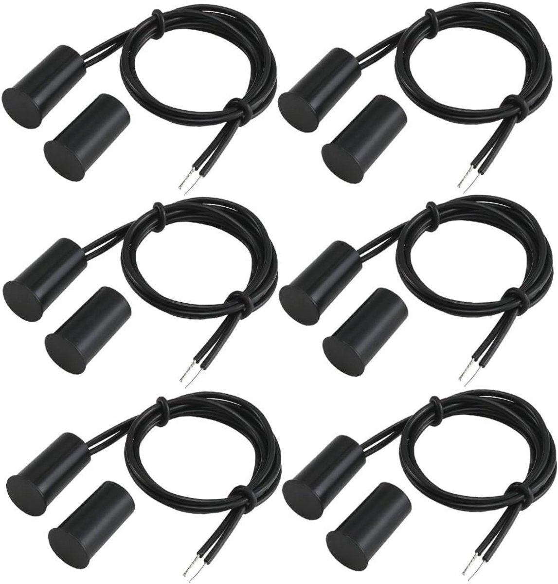 Verzonken Bedraad Veiligheidsvenster Poortcontactsensor Alarm - 6 Stuks Magnetische Deursensor
