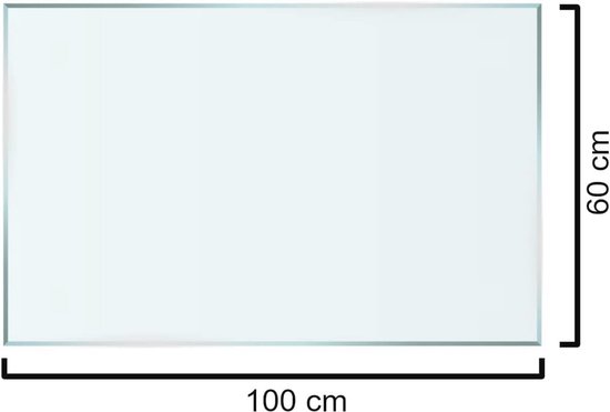 Glasplaat 100x60cm Facet Geslepen voor Kachel en Tafelblad