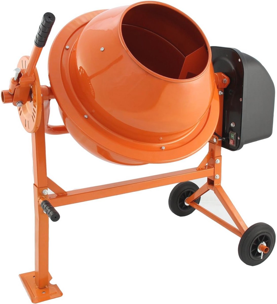 Draagbare elektrische betonmixer 70L met krachtige motor en wielen voor eenvoudig transport