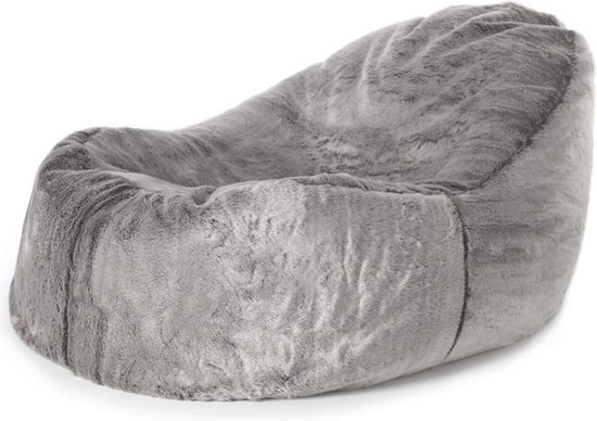 Zitzak Stoel in Grijs Imitatiebont voor Woonkamer en Slaapkamer