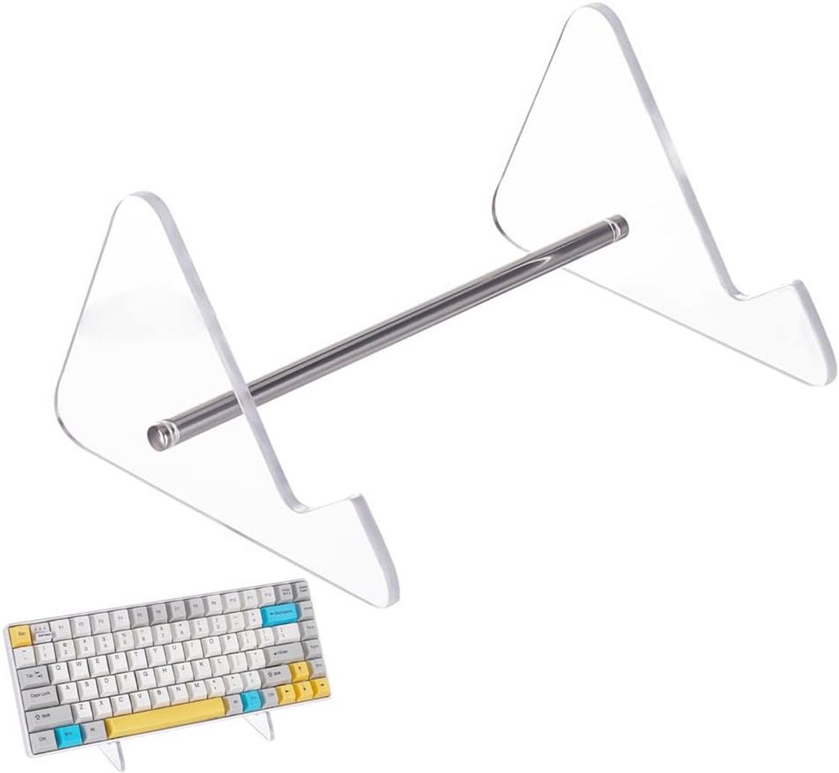 Transparante Acryl Toetsenbord Houder - 1-Tier Afneembare Stand voor Computer en Tablet