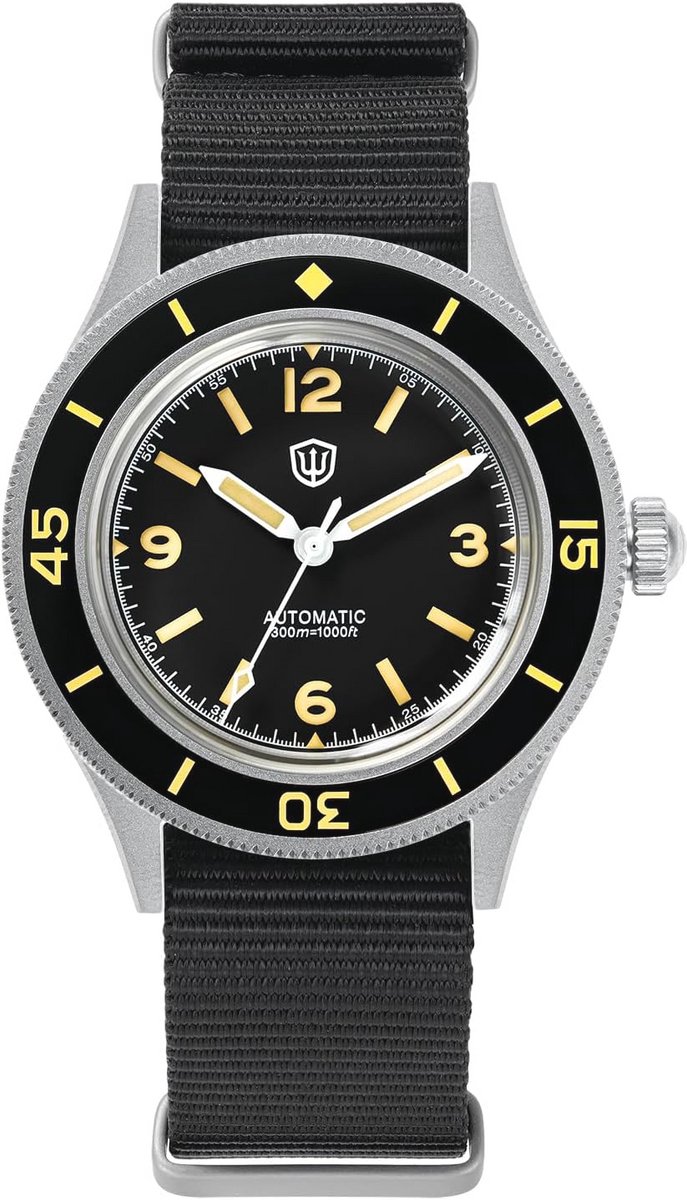 Vintage Duikhorloge 40mm met Waterdichtheid tot 300m en Automatisch Uhrwerk