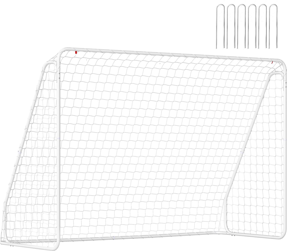 HOMCOM Voetbaldoel Metaal, PE 301L x 120B x 200H cm Wit