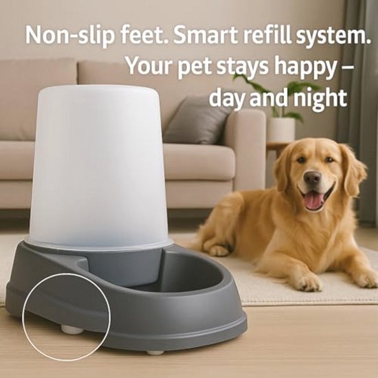 PETCUTE 2-in-1 Automatische Voer- en Waterdispenser voor Huisdieren, Gemakkelijk te Reinigen, Geschikt voor Katten en Honden