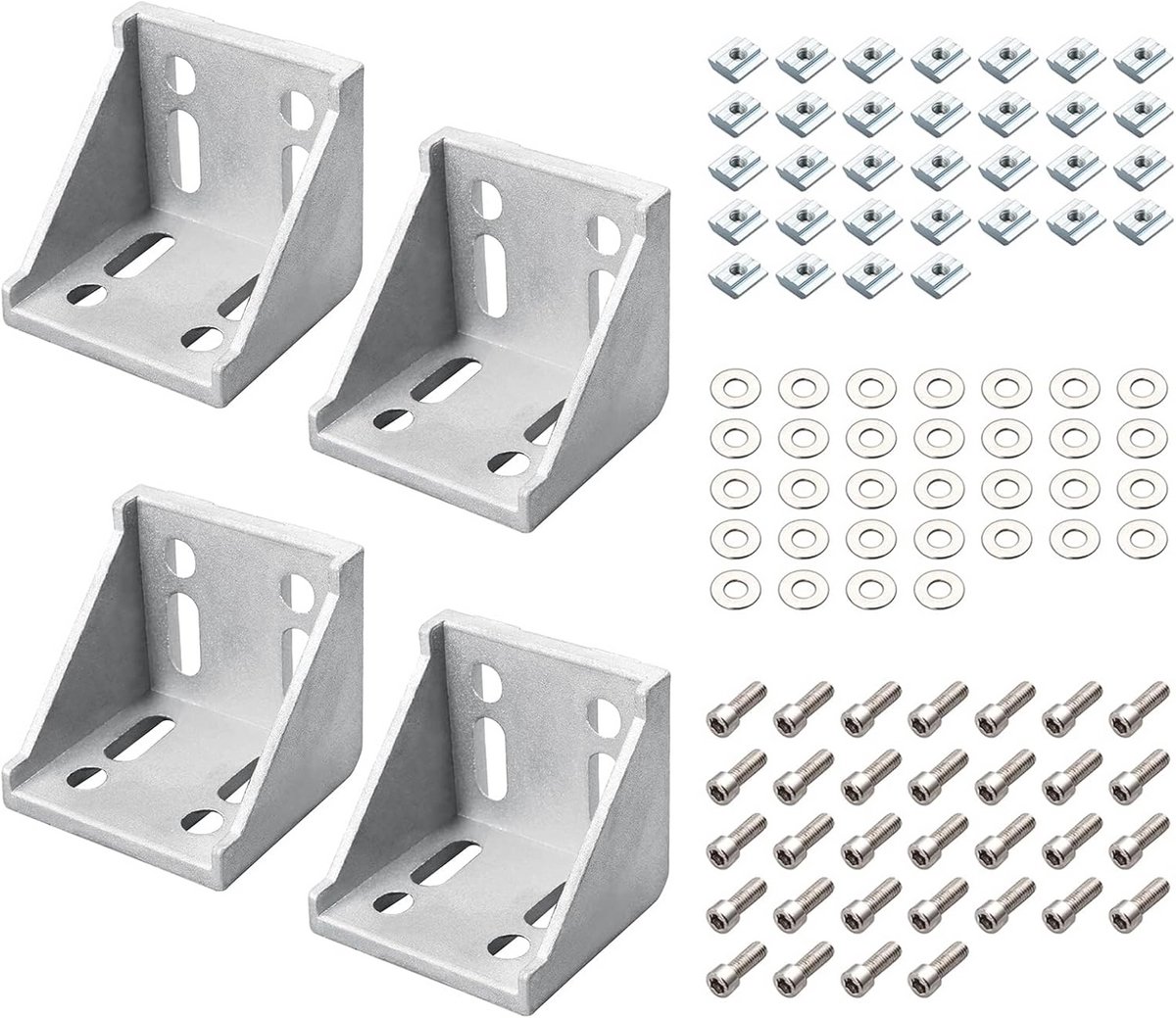 Bevestigingsmateriaal voor Aluminium Profielen - Hoekverbinder 6060 Groef 8 voor DIY Projecten