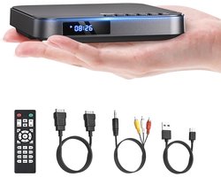 DESOBRY Mini DVD Player HDMI for TV 1080P Multi Region DVD Player with AV Output, USB/TF Card Input, Remote Control, Support PAL/NTSC