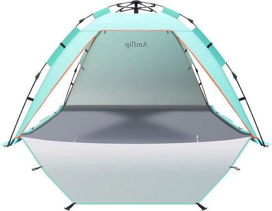 Beach Tent, Automatic Pop-up, Sunshade, Sunshade, Easy to Assemble, for 3-4 People, Screen Door, Water and Windproof