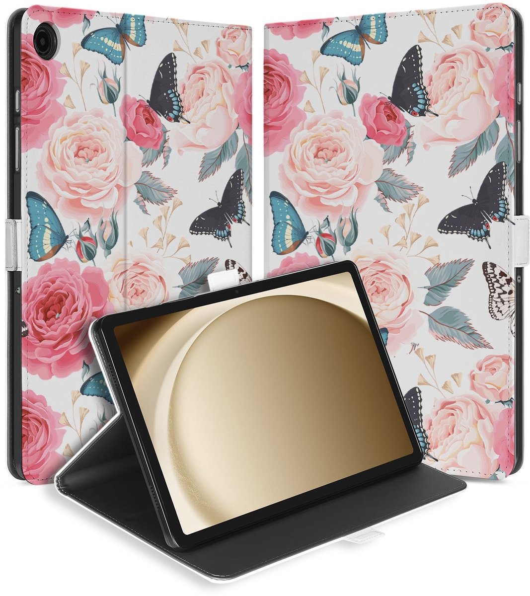 Book Case voor Tablet Book Case Butterfly Roses Samsung Galaxy Tab A11 Plus