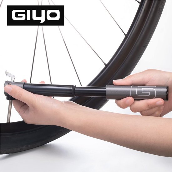 Kleine fiets bandenpomp voor Schrader en Presta ventielen - Draagbare mini pomp tot 80 PSI — afbeelding 3