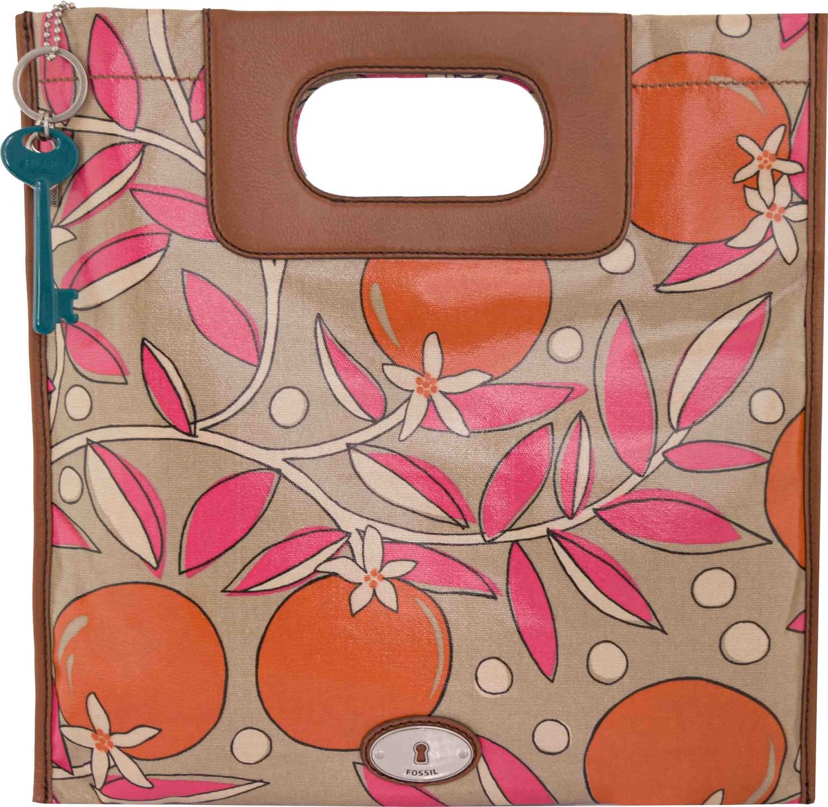 Fossil Wmns Schoudertas Key-per Roze-bloemenmix - UNI