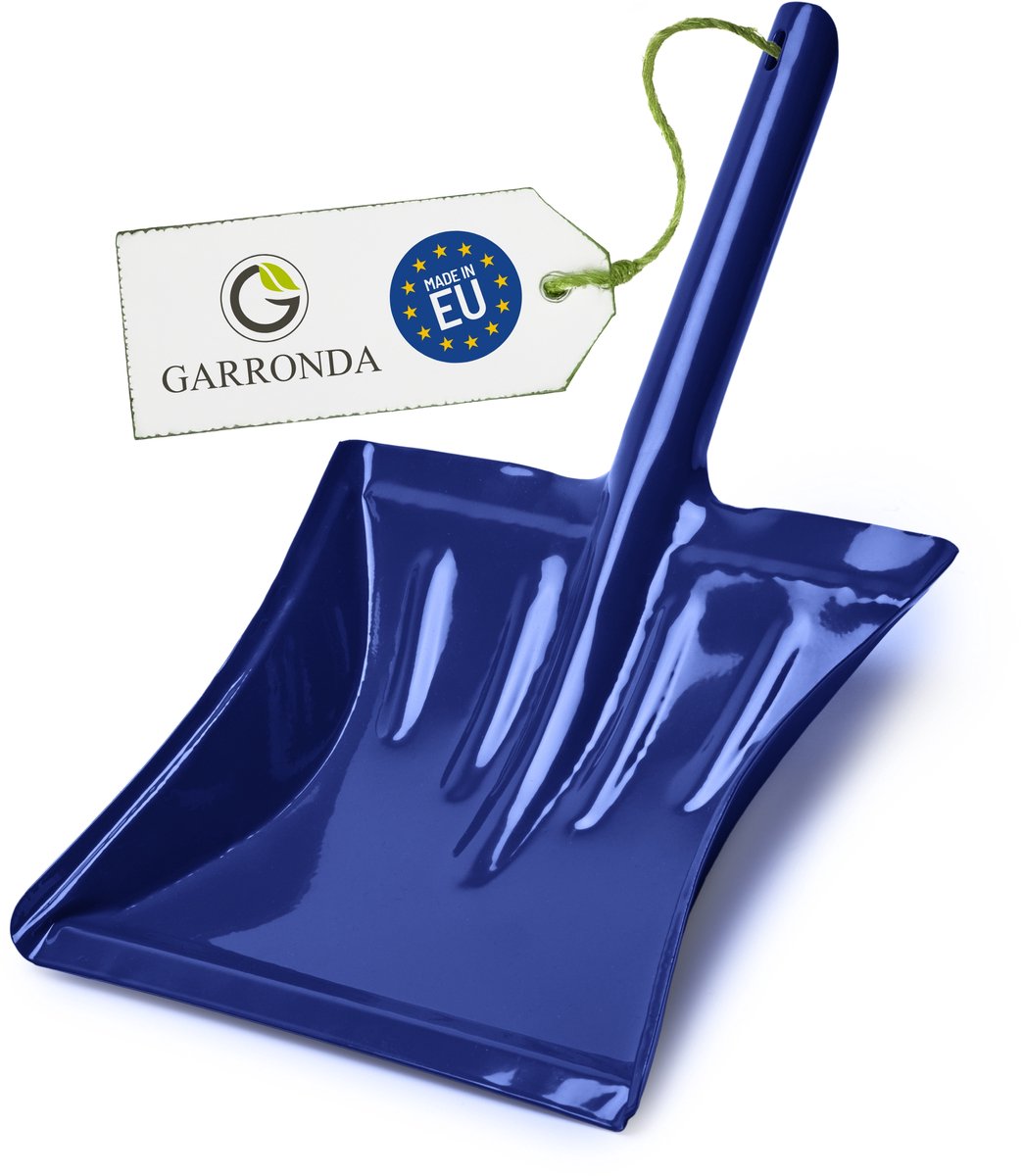 Garronda Metalen Vuilnisbakschep – Vuilnisbakschep - Handschep met Handvat – Blauw - GD-0167