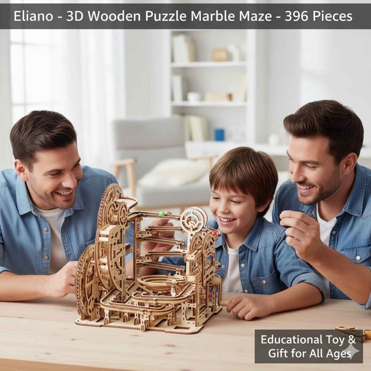 3D Houten Puzzel Mechanische Trein Modelbouwset - STEM Educatief Knutselpakket
