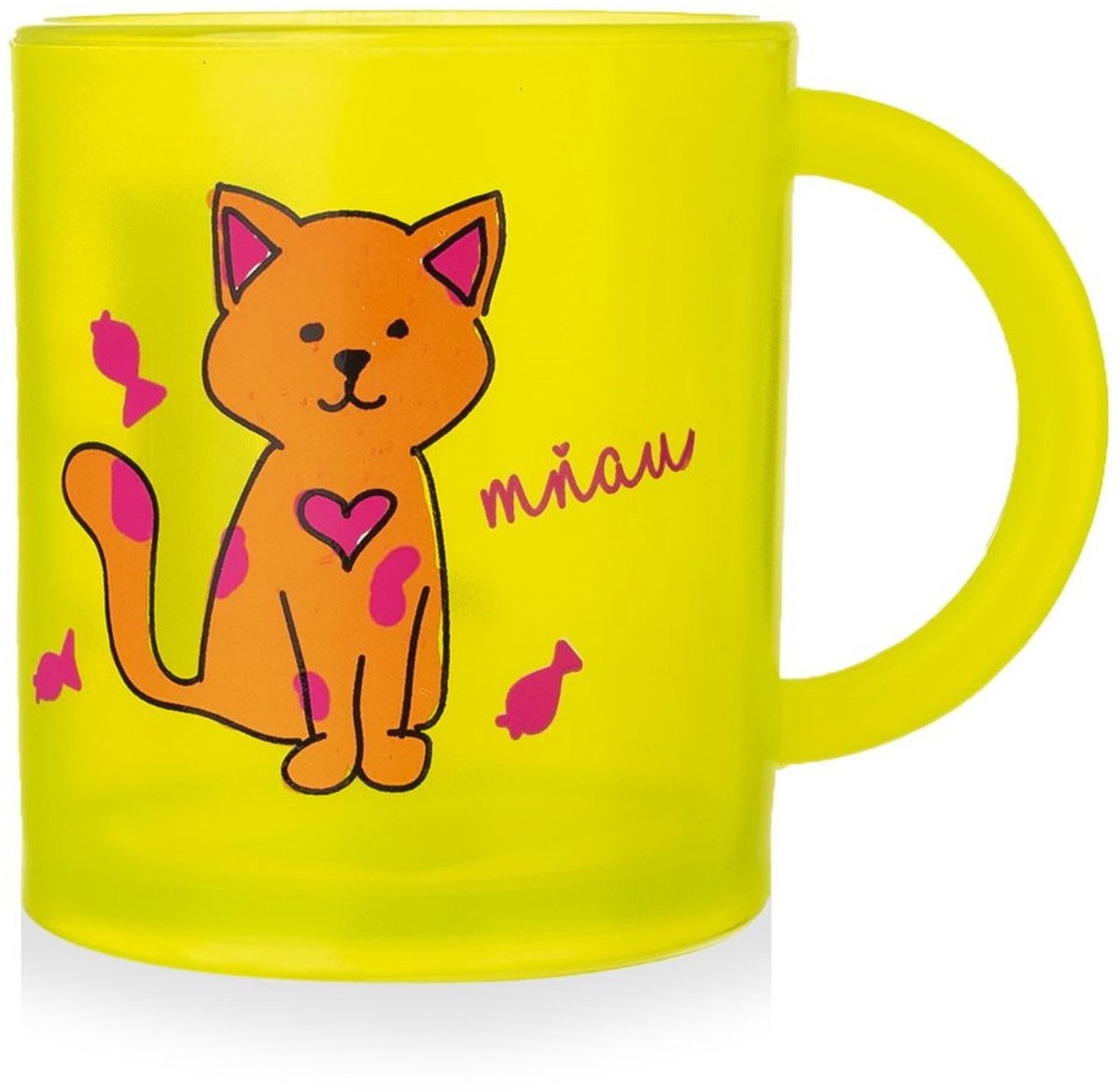 Orion - Kinderbeker - 260 ml - Gele Kleur - Kat Decor