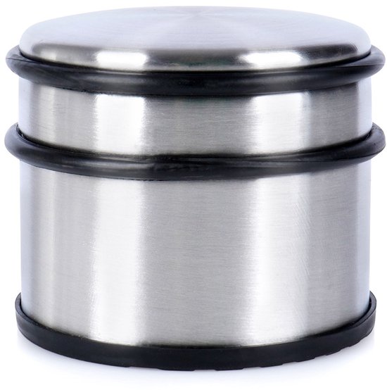 Excellent Houseware - Deurstop - 9,5x8 cm - Roestvrij Staal - Zilver