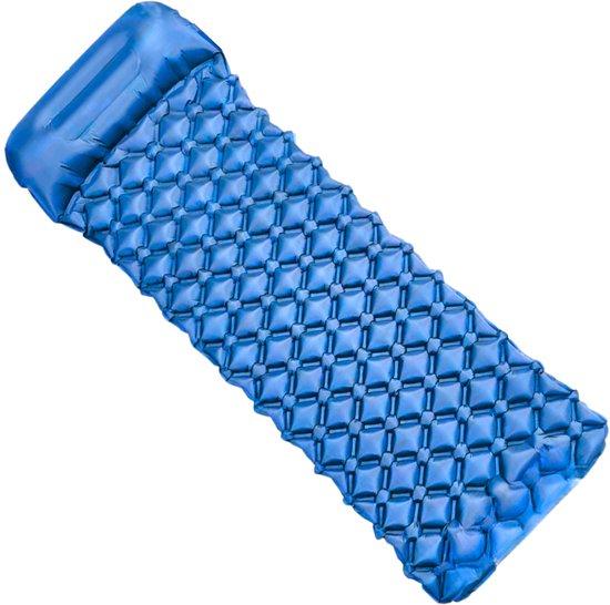 Slaapmat - thermomat - 190x60x5cm - ingebouwde pomp - blauw van GUTO. — afbeelding 3