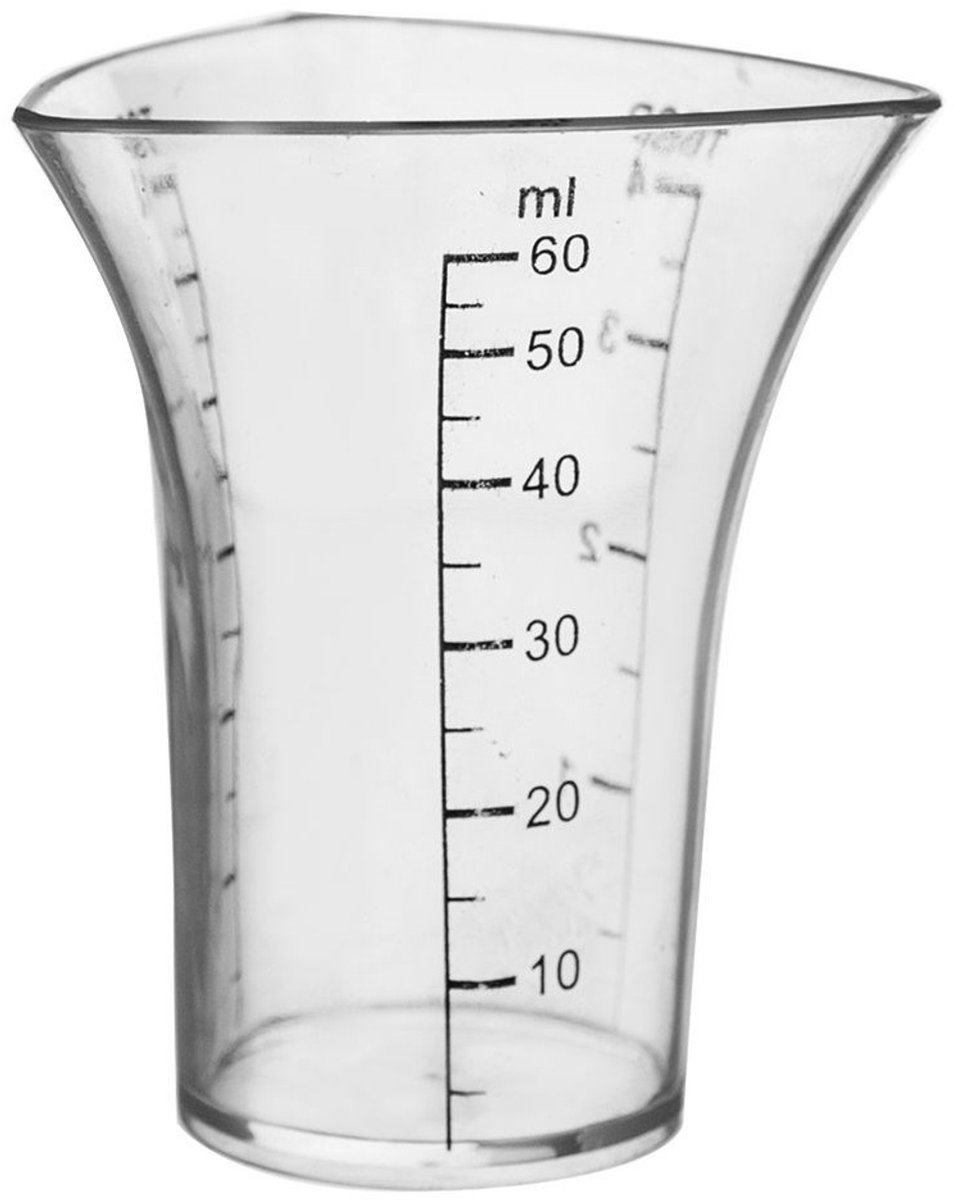Orion Serie - Keuken Maatbeker - 60 ml - Drievoudige Maatverdeling - Transparant