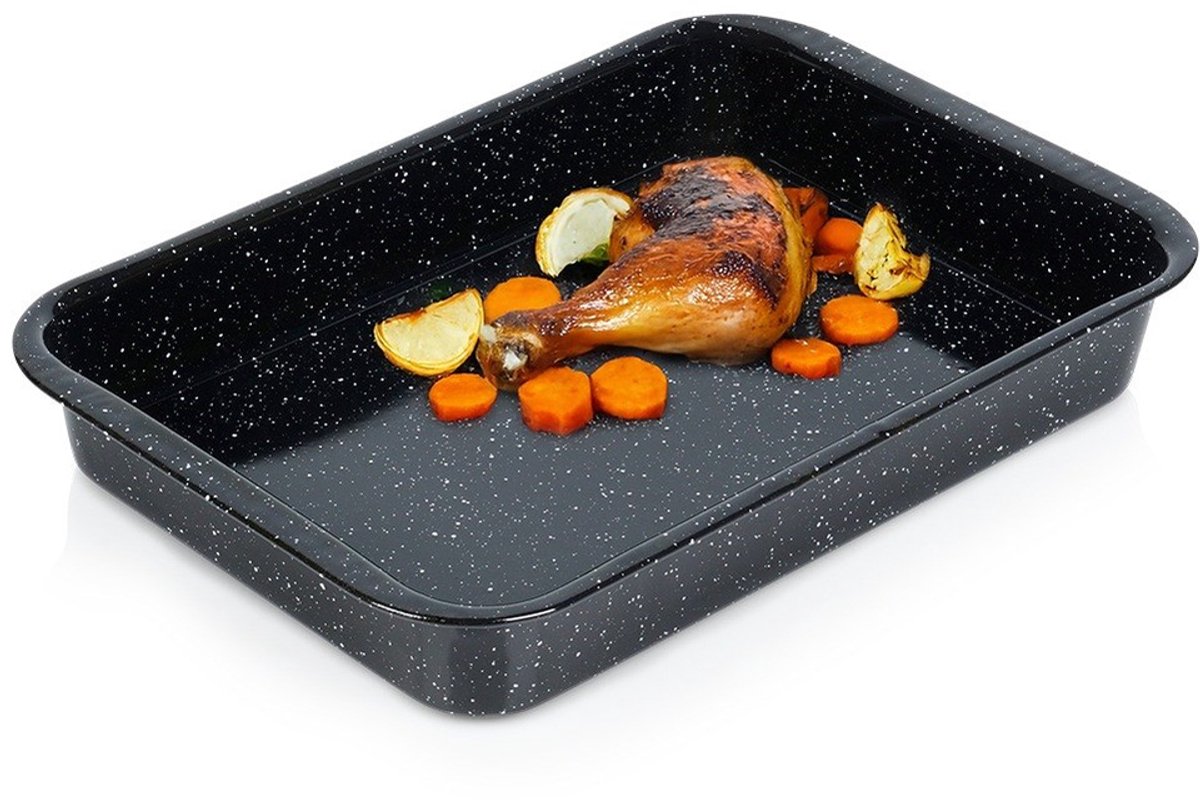 Orion - Emaliowane Braadpan - Rechthoekig - 3 Liter - Zwart