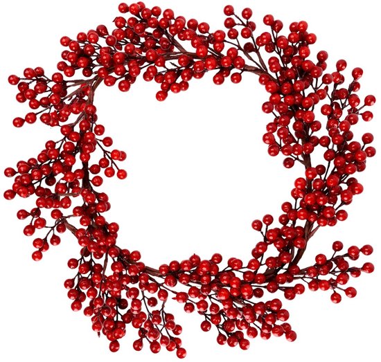 HOME STYLING COLLECTION - Couronne de Noël - 50 cm - Décoratif - Rouge