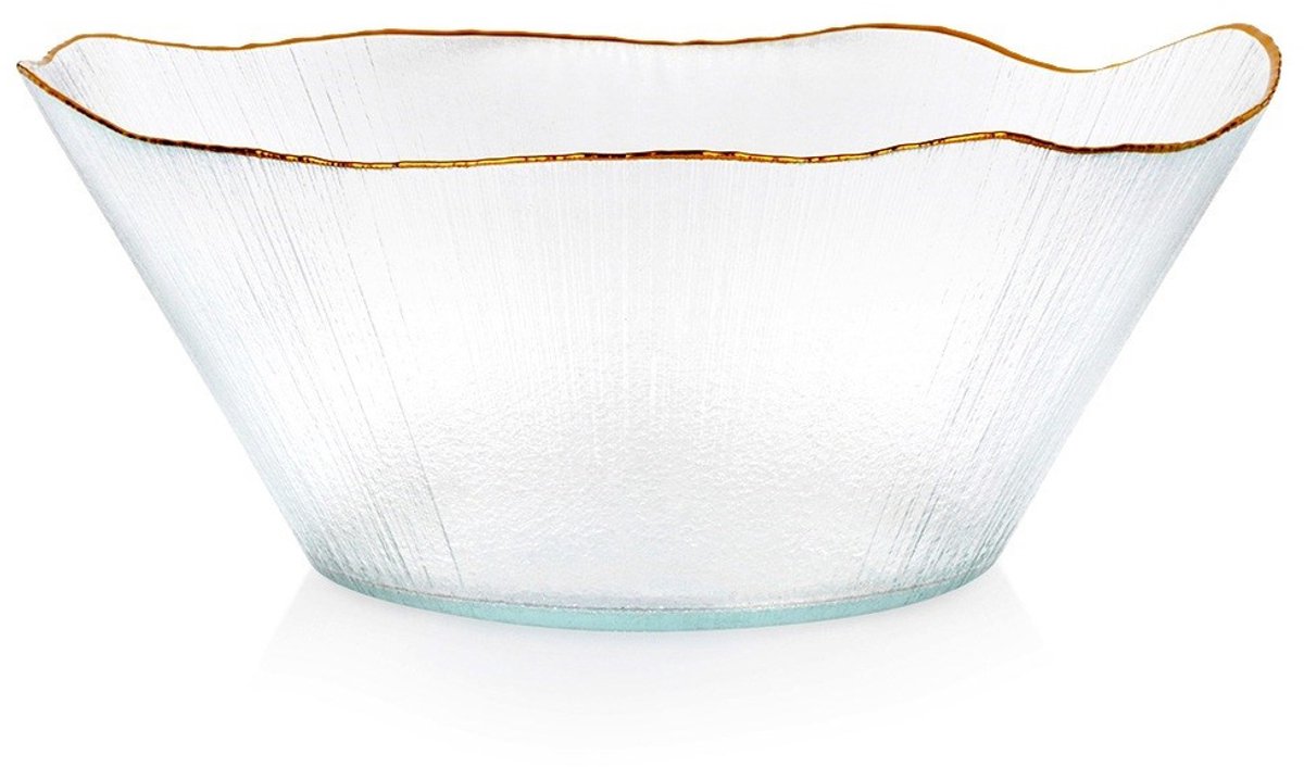 VILDE - Glazen Saladekom - 27 cm - 2,8 l - Gouden Rand