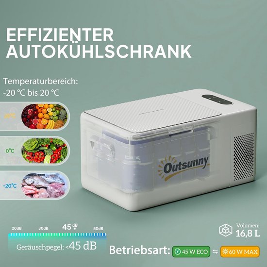 Draagbare Elektrische Koelbox 16,8 Liter met 12V/220V Aansluiting en ECO-Modus — afbeelding 4
