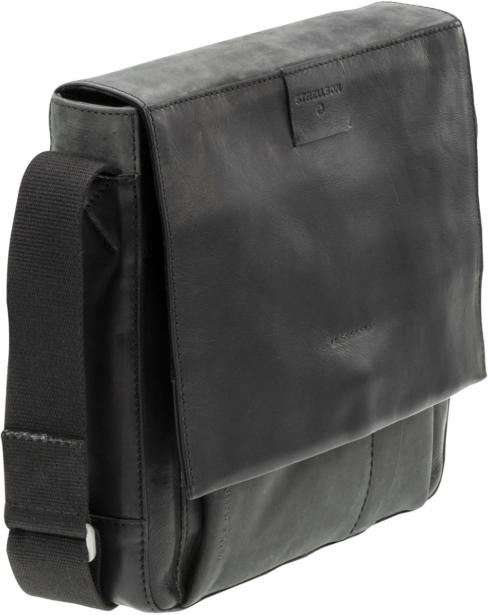 strellson Leren Schoudertas Brick Lane Jeremy Shoulderbag Black Zwart