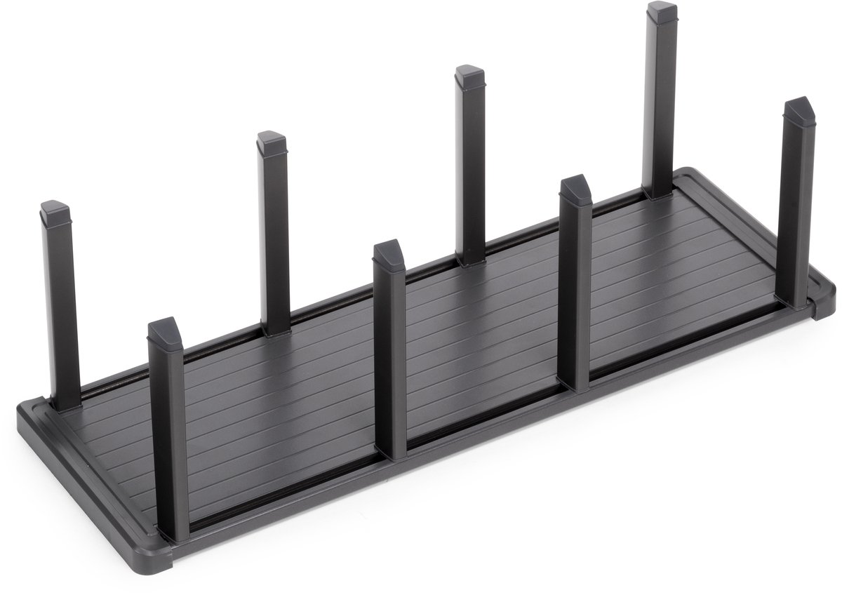 Emuca Orderbox verticale Bordenrekken voor lade, 159x468mm, Aluminium en Plastic, Antracietgrijs
