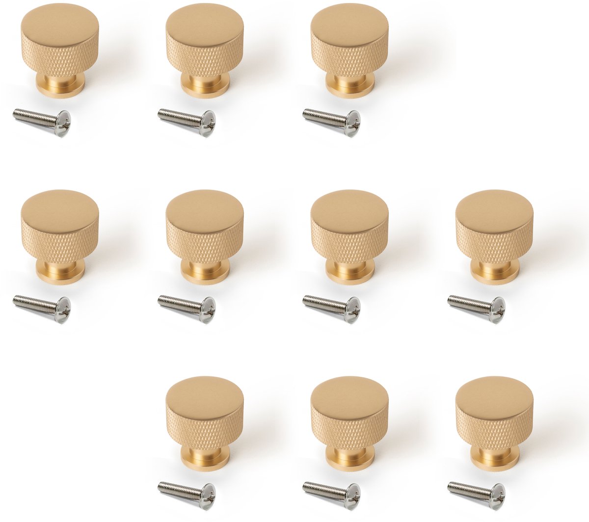 Emuca Set van 10 meubelknoppen Argos, diameter 30mm, Aluminium, Zwart gelakt