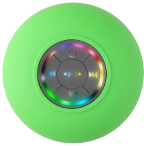 Waterdichte Bluetooth-luidspreker met grote zuignap, LED-licht, spatwaterdicht IPX4, draagbaar voor badkamer en auto