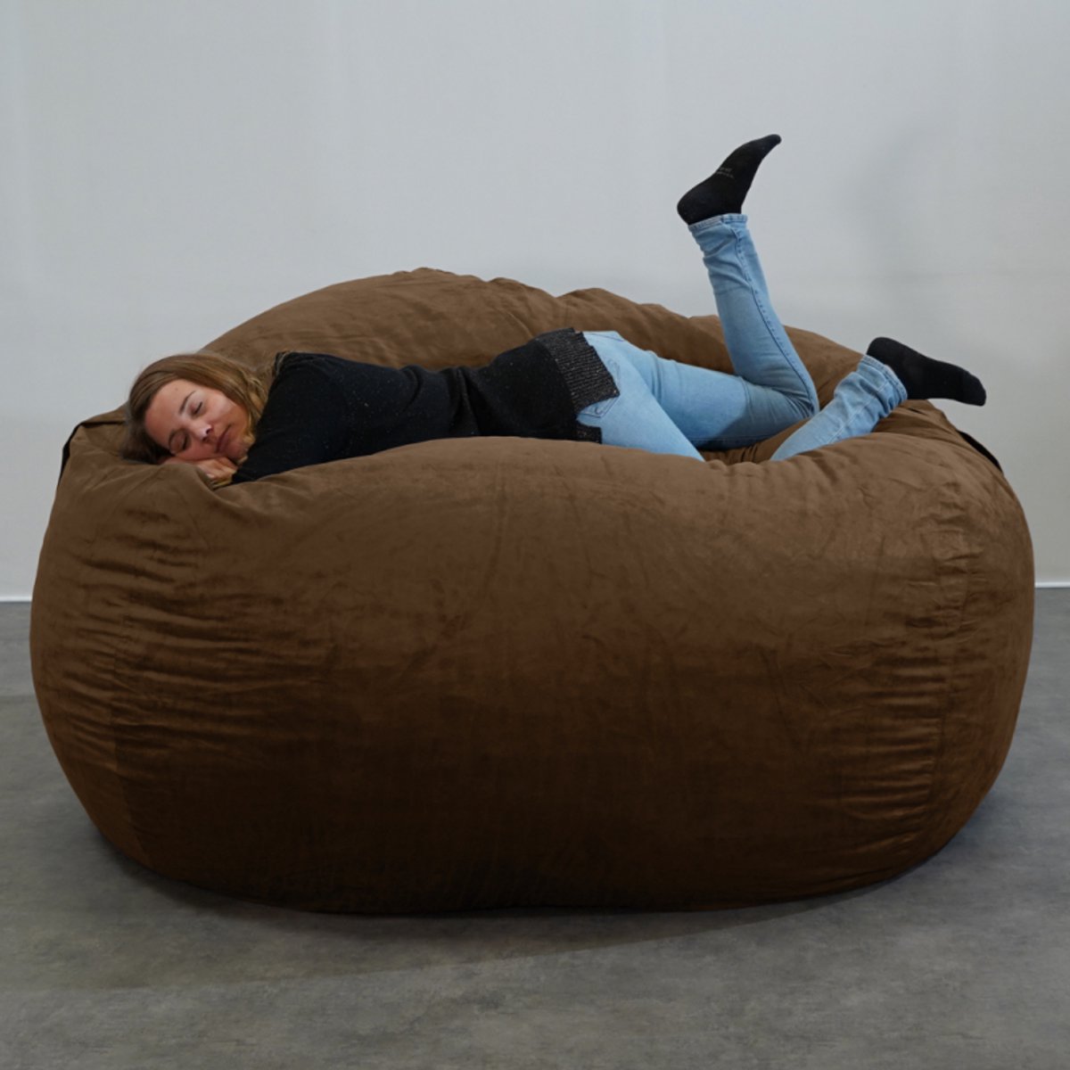 Bananair - Zitzak XXL afneembare hoes - microsuède - Bruin - 200 cm