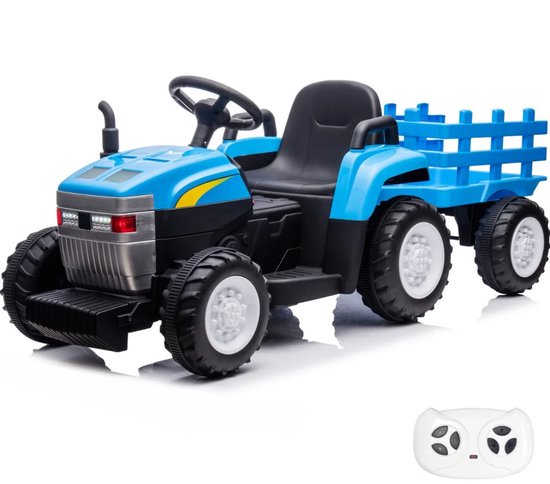 Tracteur Électrique T7 - avec Remorque - 12V Batterie - 2 à 5 ans - Bleu