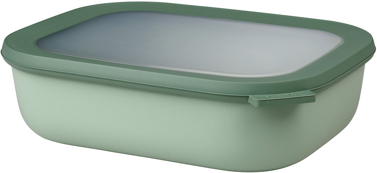 Mepal – Multikom Cirqula rechthoekig 2000 ml – Mag in de vriezer, magnetron en vaatwasser – Nordic sage – Geschikt als meal prep bakje