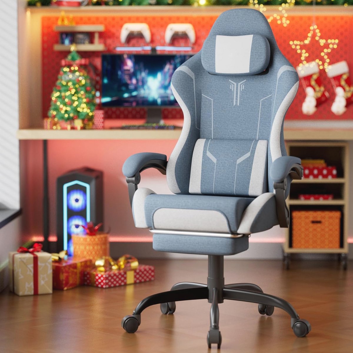Gamingstoel met Massagefunctie en Voetensteun - Ergonomische Gamingstoel