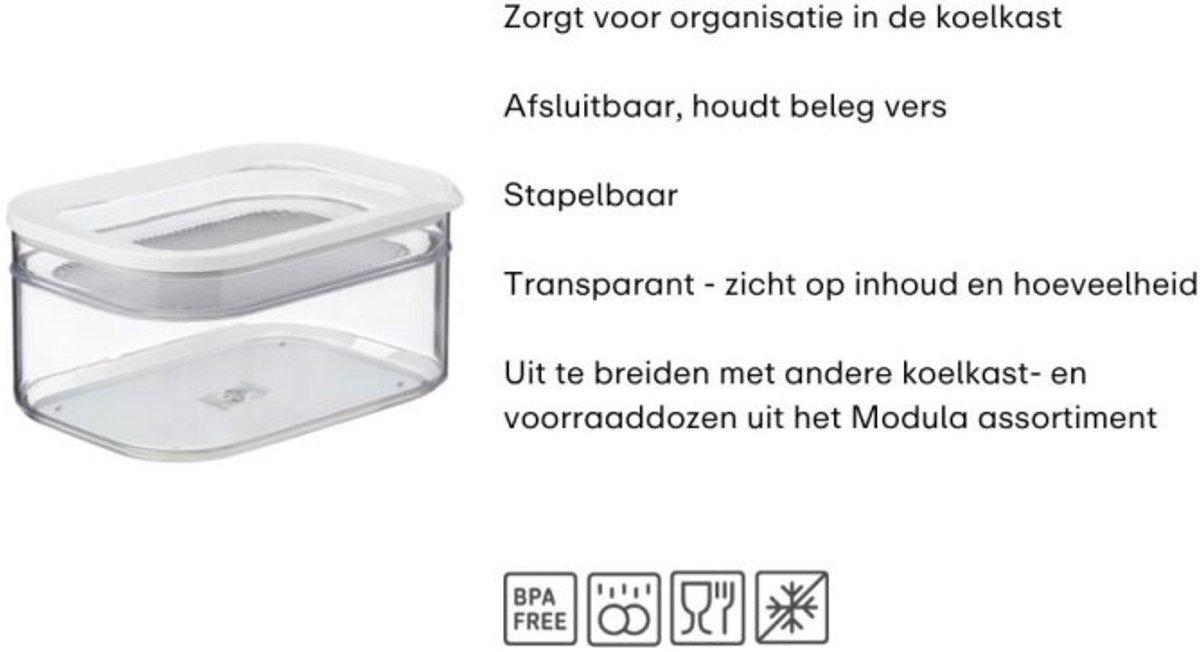 Mepal Koelkastdoos 2-delig Modula - 550 + 2000 ml - Vershouddoos - Bewaar overzichtelijk in de koelkast - Black — afbeelding 4