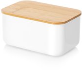 Beurrier en acier inoxydable Wit avec couvercle en Bamboe - beurrier - beurrier