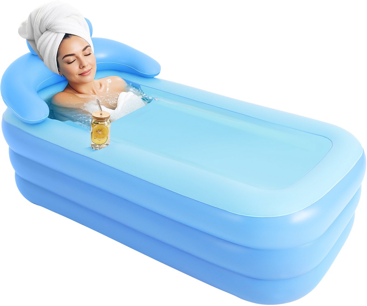 Opblaasbare Badkuip Pvc 160*84*64cm Spa-Bad Voor Volwassenen Badkamer Reizen Balkon Camping Douche