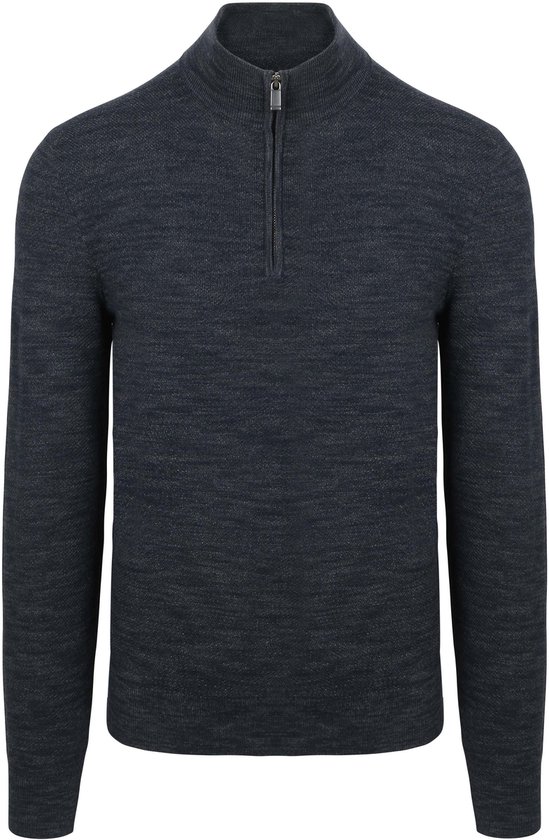 Suitable Pine Knit Half Zip Trui Bleu Foncé (marine) - Taille XL - Hommes - Schipperstrui - Schipperstrui avec Zip - Hommes adultes