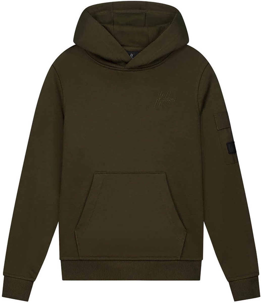 Malelions winter hoodie jongens - groen - nylon, zak