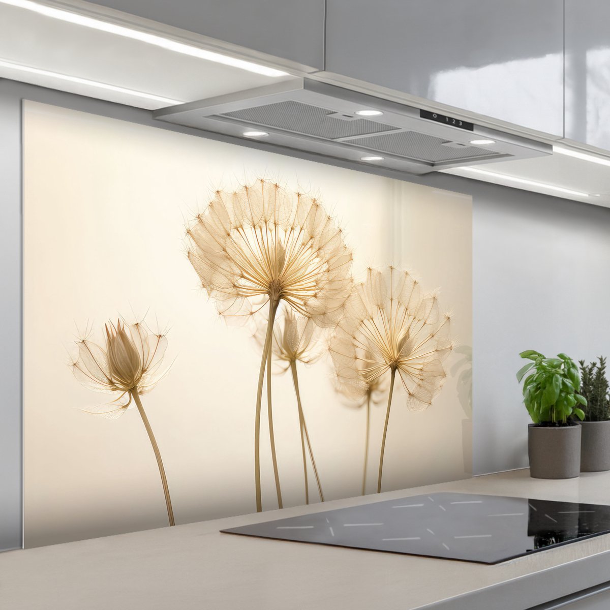 KitchenYeah Spatscherm 120x80 cm Zelfklevende achterwand Zonlicht Paardenbloem Botanisch Bloemen Keuken muurbeschermer Spatwand fornuis