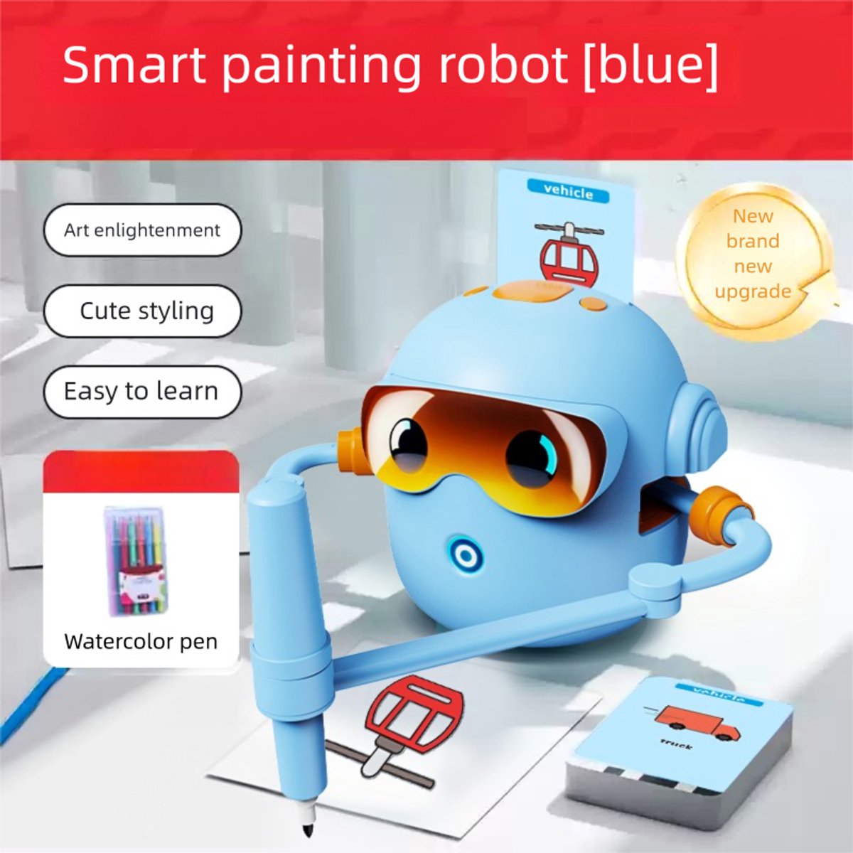 Joyage Teken robot voor kinderen - Tekenrobot Blauw - Leren Tekenen voor kinderen Montessori Speelgoed peuters - Educatief Speelgoed meisjes 3 4 5 6 7 8 jaar - Stap voor stap tekenen kinderen - Robot Speelgoed Motoriek Speelgoed jongens Tekenspullen — afbeelding 6