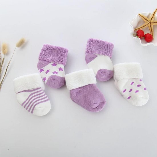 5 Paar Baby Winter Sokken - Dikke Thermo Katoenen Sokken voor Jongen en Meisje — afbeelding 3
