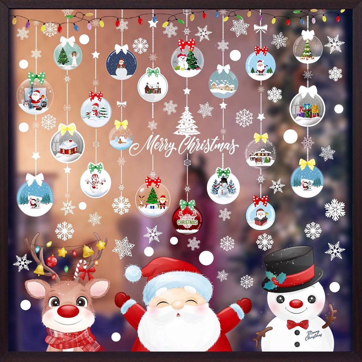 Kerst Raamstickers met Sneeuwvlokken - 10 Vellen Zelfklevende Raamdecoratie